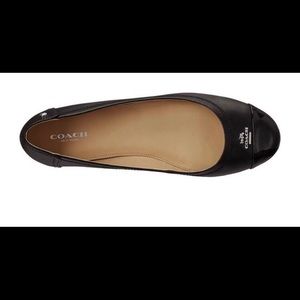 Size 8 Coach Chelsea Black Leather Ballet Flats